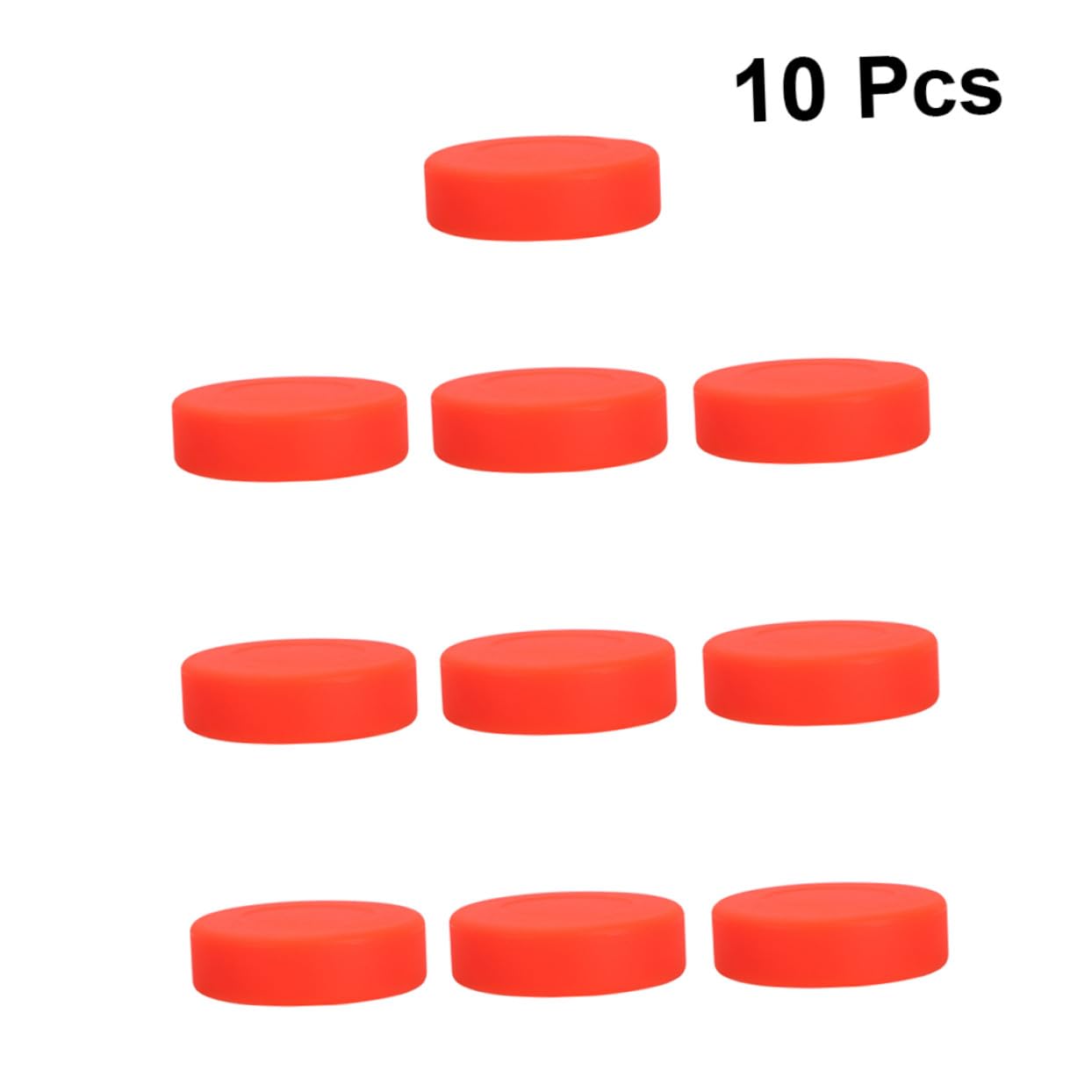 VICASKY Rondelles De Hockey sur Glace en Caoutchouc Orange à Dureté Réglable, Lot de 10 Palets Mats Standards pour Hockey sur Étang Et Patinoire, Accessoires Sportifs pour Adolescents Et Adultes