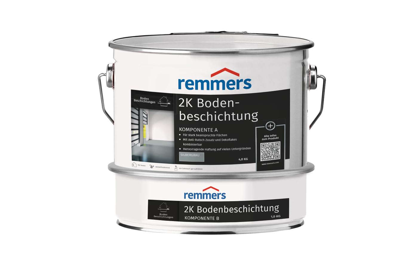 Remmers 2K Bodenbeschichtung, silbergrau, seidenglänzend