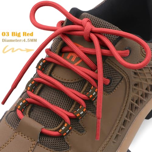 Image of DELELE 2 Pair Thick Round Climbing Shoelaces Hiking Shoe Laces Boot Laces