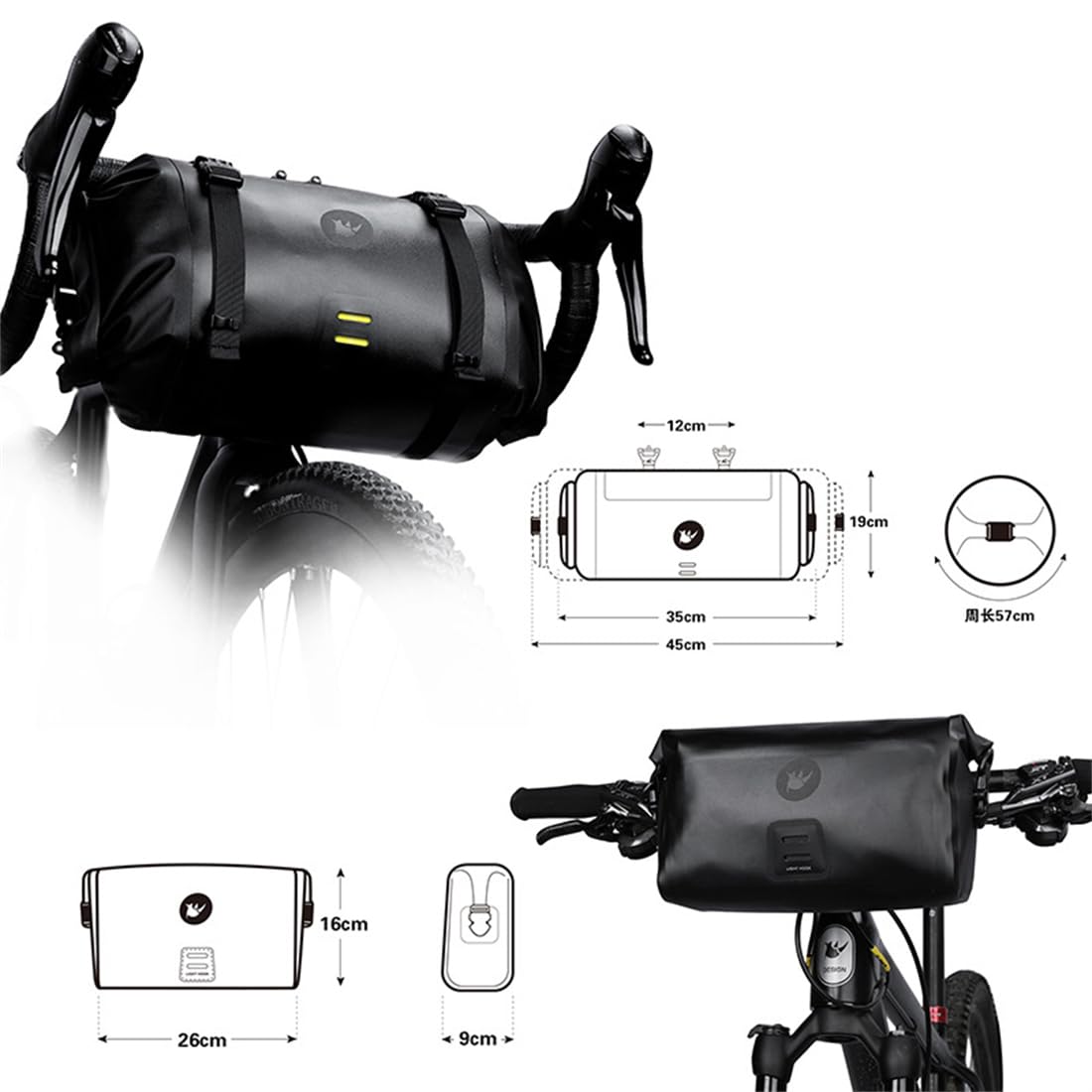 MEIION Lenkertasche für Bikepacking, wasserdicht und robust, ideal für Offroad-Abenteuer und Lange Fahrradtouren, geeignet für professionelle Radfahrer und Outdoor-Enthusiasten
