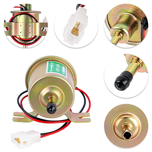 12V Universal Electric Fuel Pump, Low Pressure 2.5-4 Psi Inline Fuel Pump, Gas Diesel Gasoline Transfer Fuel Pump For Carburetor Lawn Mower Boat Carter Hep-02A #TOP4