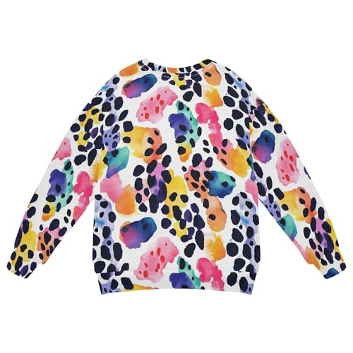 JUNZAN Watercolor Leopard Printed Little Boys Hoodie Sweatshirt Fleece Hoodie for Boys Athletic 4T2