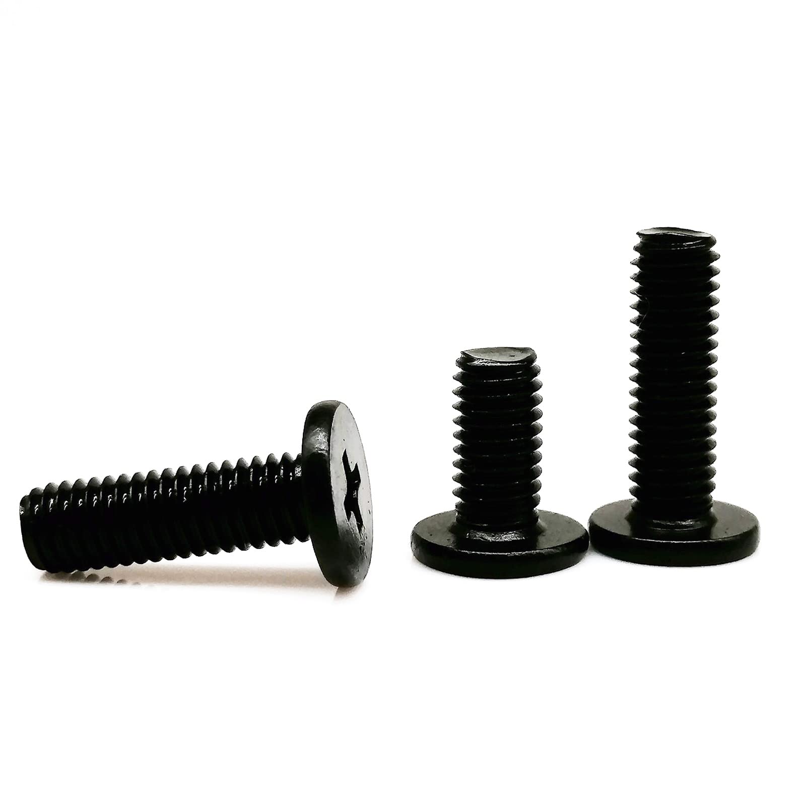 50pcs M1.2 M1.4 M1.6 M2 M2.5 M3 M4 Mini Small Phillips Ultrathin Wafer Flat Head Screw Bolt for Laptop Notebook Phone Glasses(Black,7MM_M4)