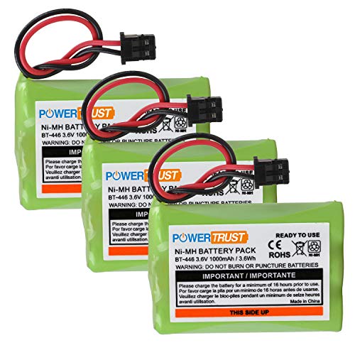 PowerTrust 3Pack BT-446 Rechargeable Cordless Phone Battery for Uniden BT446 BP-446 BP446 BT-1005 BT1005 TRU8885 TRU8885-2 TRU88852 TRU8888 TRU9460 TRU9465 TRU9480 TCX-800
