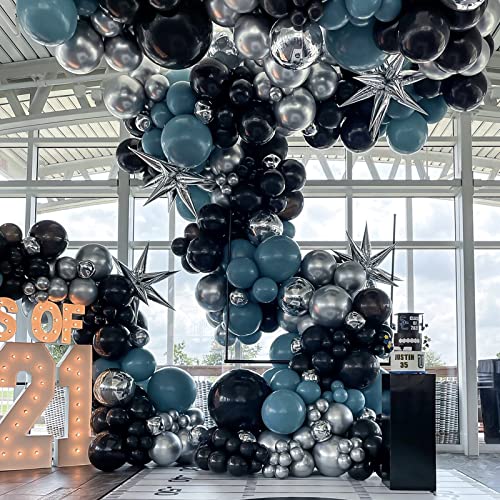 Image of Voircoloria 105pcs Black Balloons 12inch Party Latex Balloons for Birthday Graduation Baby Shower Anniversary New Year Holiday Party Decorations