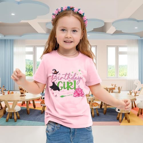 Image of Birthday Girl Shirt Kids Magical Castle Tshirt Birthday Princess T-Shirt Toddler Girls Party Gifts Tee Family Vacation Tops C-Pink
