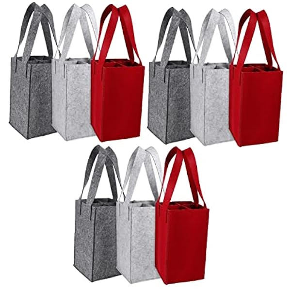 Cabilock 9 Piezas Cena Flexible con Abarrotes Reutilizable Picnic Vino - Navidad Regalos De Cumpleaños Boda Fiesta Bolsa Camping Amante Caddy Botella Cerveza Bolsas Favores Titular para