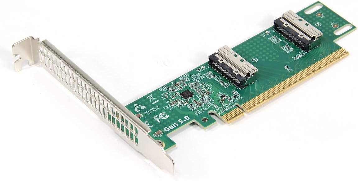 CY Adapter PCI-E 5.0 PCI-Express 16x to SFF-TA-1016 Dual MCIO 8i Mini Cool Edge IO VROC Adapter for Mainboard SSD Graphics Card