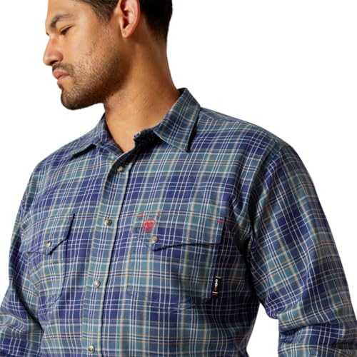 Image of ARIAT Men FR Orson Snap Work Shirt Orion Blue