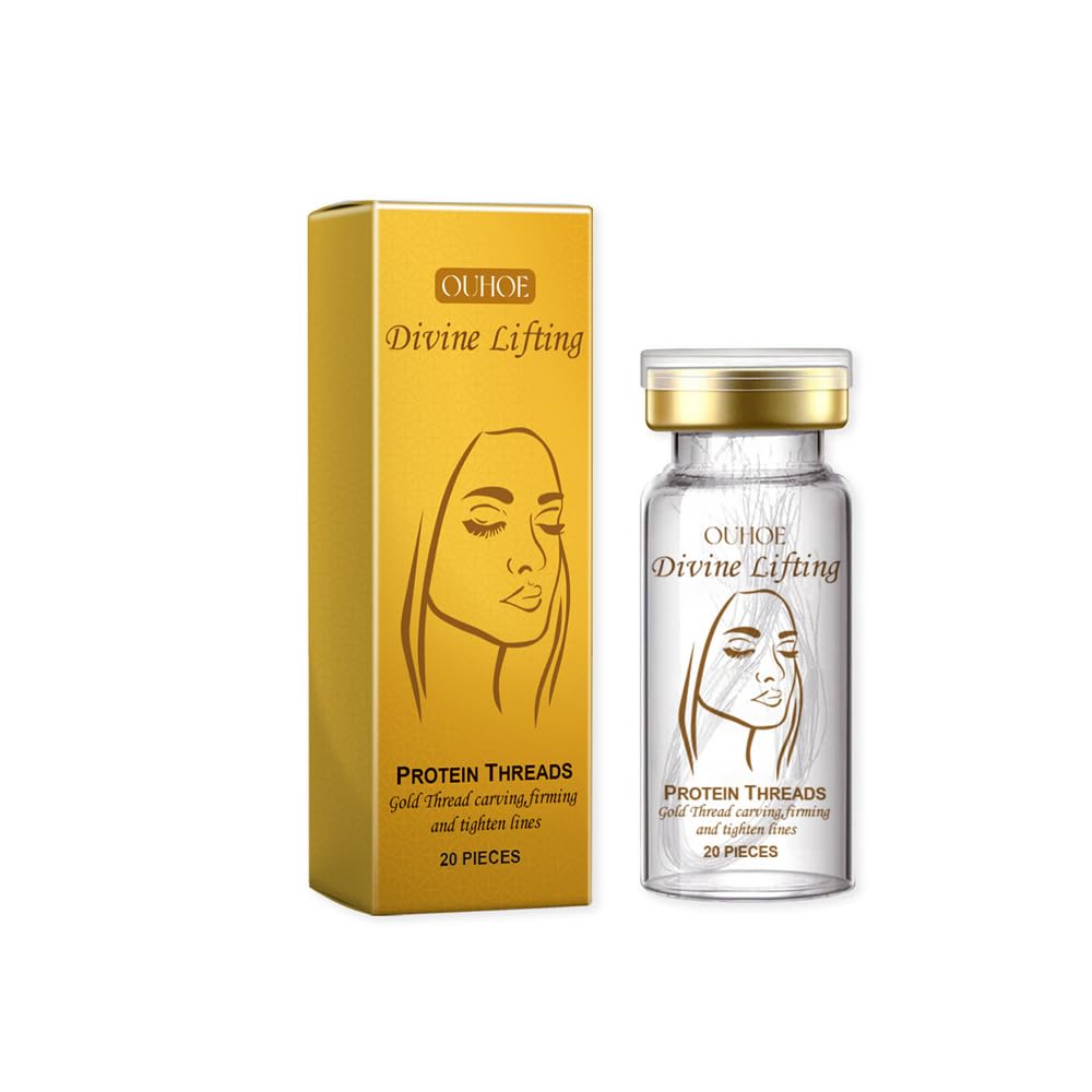 Protein Thread Lifting-Absorbable Collagen Thread Essence for Face and Neck with Hydrolyzed Silk,Hydrolyzed Collagen &Swiftlet Nest Extract-Reverse Collagen Serum,Brighten,Anti age,Firm,Smooth Fine L