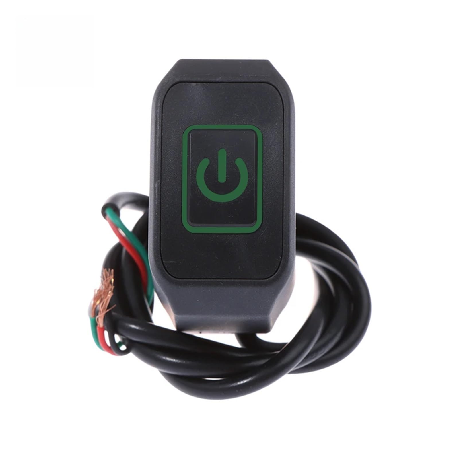 Bouton de moto modifié vert avec commande de klaxon et phare led - 8