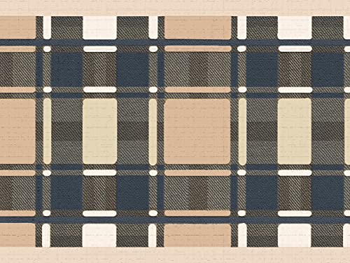 Dundee-Deco-DDAZBD9199-Peel-and-Stick-Wallpaper-Border-Plaids-Navy-Blue-Tan-Stripes-Wall-Border-Retro-Design-15-ft-x-7-in-457m-x-1778cm-Self-Adhesive Dundee Deco DDAZBD9199 Peel and Stick Wallpaper Border Plaids Navy Blue Tan Stripes Wall Border Retro Design 15 ft x 7 in 457m x 1778cm Self Adhesive