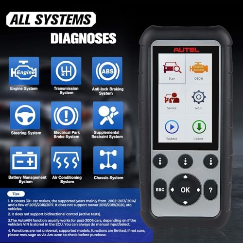 Autel MaxiDiag MD806 PRO OBD2 Scanner: Full Systems Diagnostic Scan Tool w/Live Data Oil Reset BMS SAS Throttle A/F EPB D-P.F, AutoScan, Up of MD808 MD806 MD805 MD802, Free Update, Data Print - Image 3
