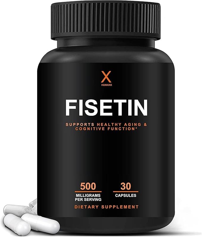HUMANX Fisetin 500mg - 98% Pure Fisetin Supplement - Powerful Serving Size (Similar to Apigenin, Luteolin, Quercetin) Senolytic Activator - Natural Polypheonols - USA Made, Non-GMO Fisetin Capsules | High Strength Herbal Supplement | Clean Label Ayurvedic Wellness-image-5