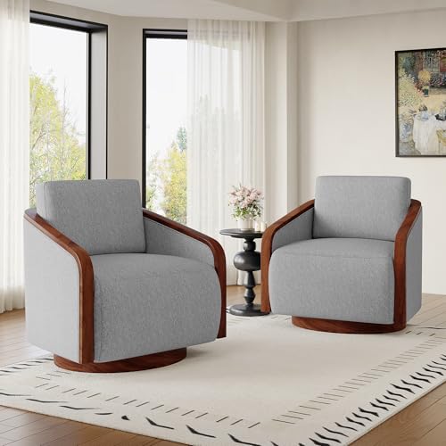 Sillón giratorio peluche gris miniatura 3