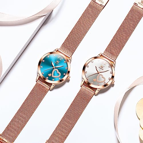 Image of OLEVS Women Watches Business Dress Female Ladies for Small Wrist Watch Gold Silver Tone Stainless Steel Band Analog Simple Day Date Waterproof Lady Watches