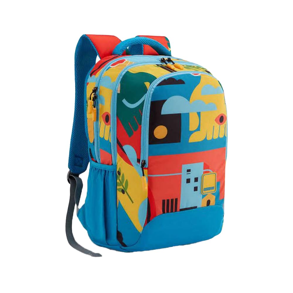 Zipper Quad 3.0 Polyester Men's Backpack (Free Size, Blue)