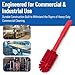 SPARTA Industrial Tank Brush Pipe Brush, Drain Brush with Handle for Commercial Kitchens, Polyester, 16 Inches, Red, (Pack of 6)