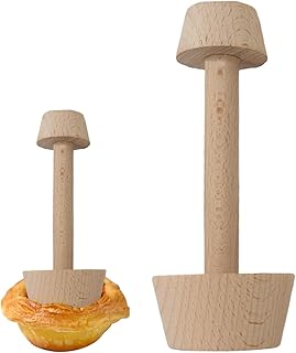 Tamponneur à tarte en bois, double face pour pâte à œufs, tartelettes, outils de pâtisserie pour faire des tartes aux œufs, des pâtes, des gâteaux au fromage, des desserts (modèle 4)