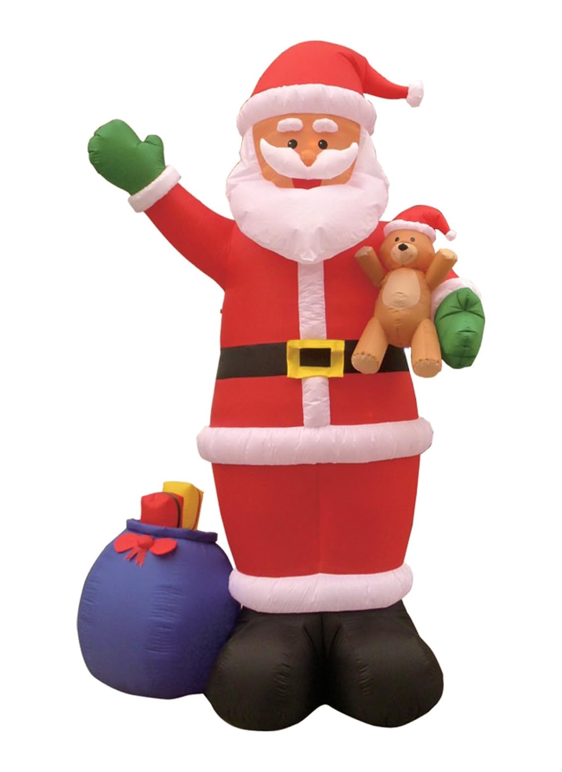 10 Foot Tall Giant Christmas Inflatable Santa Claus with Gift Bag and Bear, Build-in led Lights, Outdoor Indoor Holiday Decorations Blow up Lawn Inflatables Home Family Decor Yard Decoration