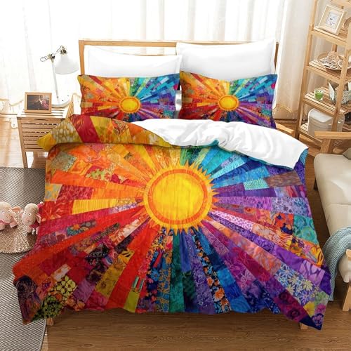 Style astronomie vintage parure de lit soleil lune microfibre 220x240 - 3