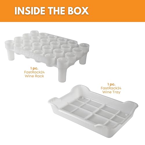 Miniatura 2 de FASTFERMENT - Estante y bandeja de secado para 24 botellas, alternativa al árbol de secado de botellas, seca y almacena tu vino o botellas belgas,