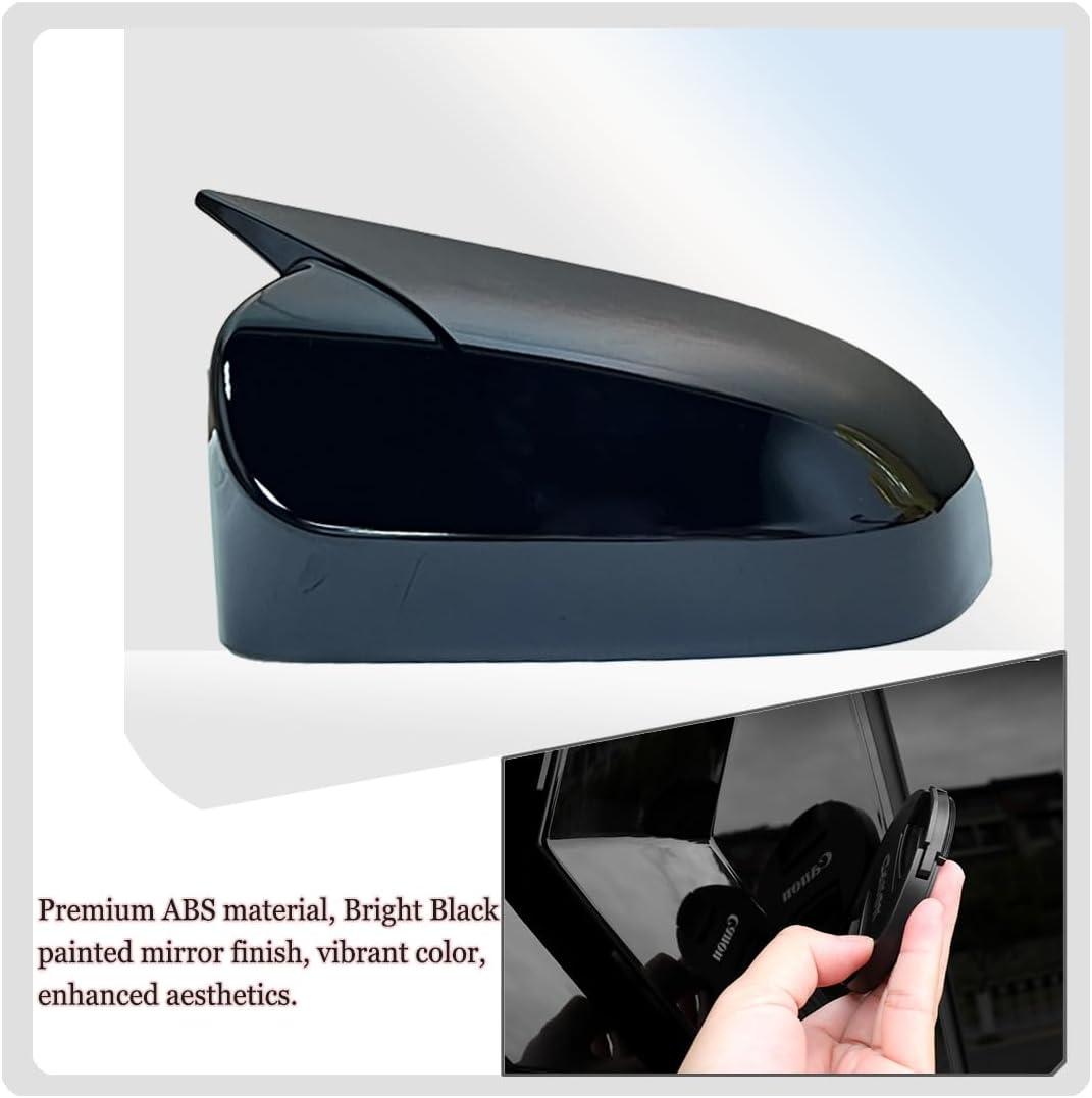 Side Mirror Covers, for Toyota Camry 2012 2013 2014 2015 2016 2017 2PCS Turn Signal housing Cover Accessories- Bright Black
