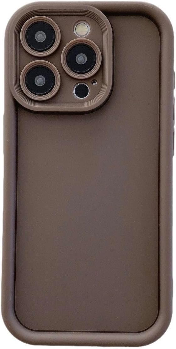 Scalebee Back Cover for Apple iPhone 13 Pro Max Soft and Flexible Matt Finish Anti Slip Shock Proof Camera Protection Silicon Phone Case (Brown)