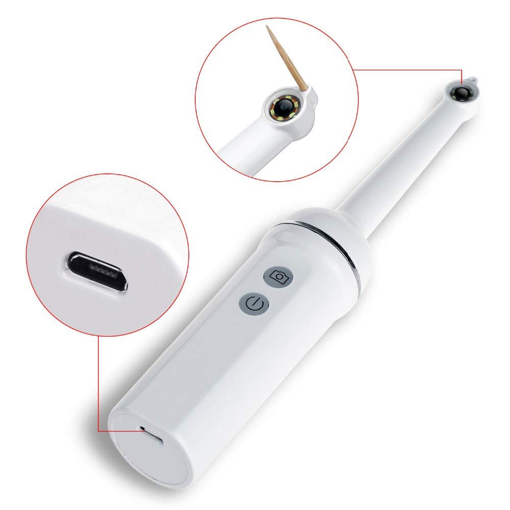 GZD WiFi Inteligente HD intraoral endoscopio, Herramientas Oral vídeo en Tiempo Real dentales, fácil conexión USB, 6 LED, 1,3 megapíxeles