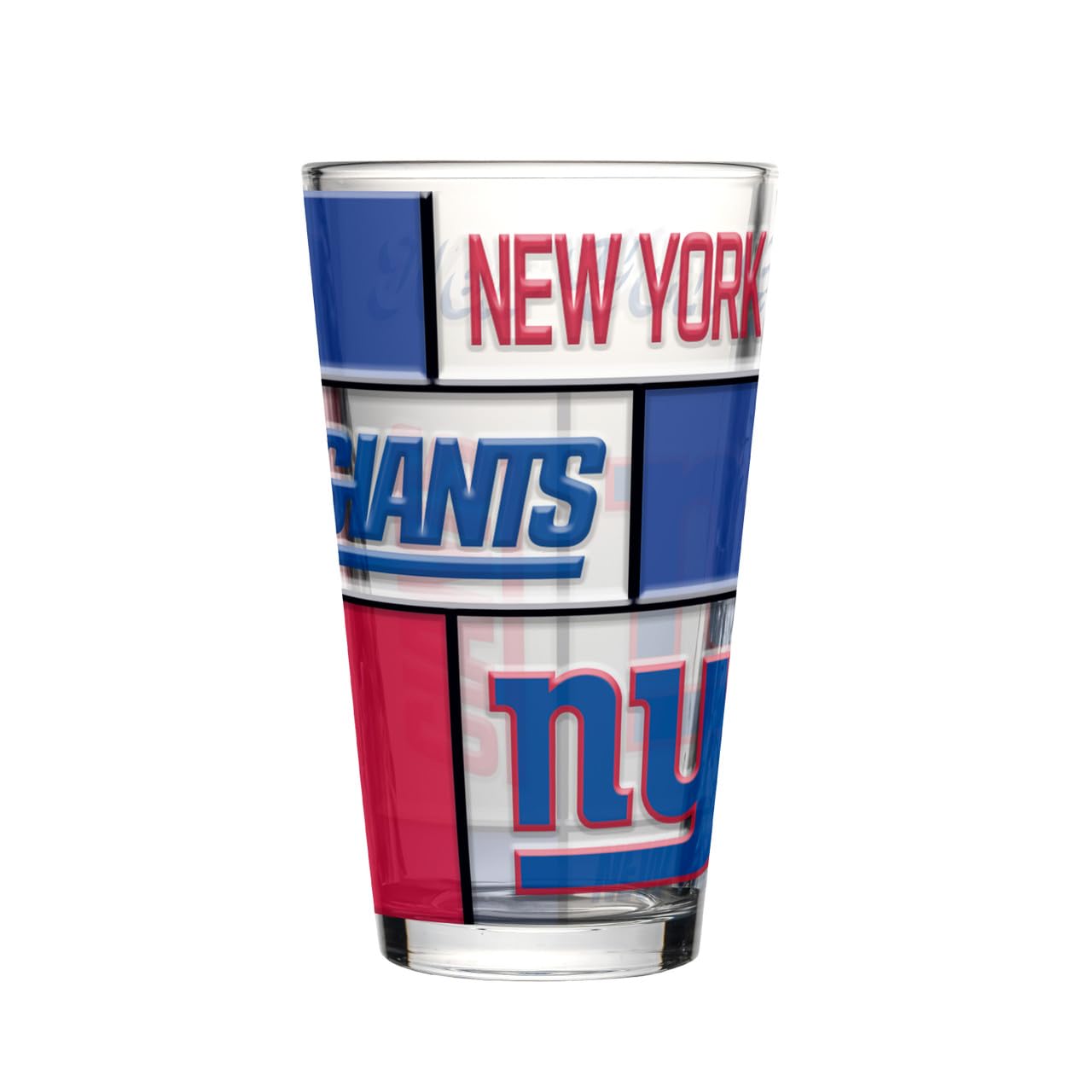 Quilted Stained 16oz Pint Glass for New York Giants Fans by Logo Brands