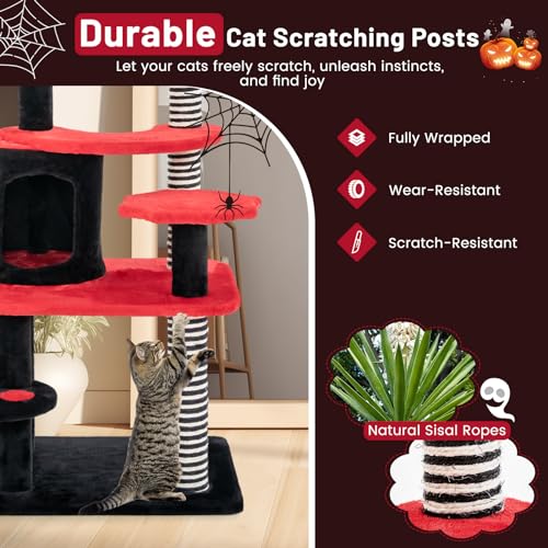 Árbol para Gatos Gótico PETSITE 52 Pulgadas con Rascador y Cama miniatura 6