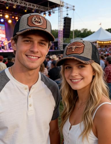 Image of TOPACC Western Trucker Hat for Men Women Cowboy Country Hat Snapback Cap