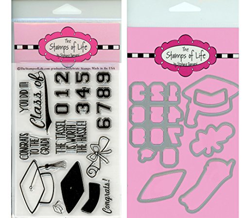The Stamps of Life Graduation Stamps and Dies Combo Pack for Card Making Scrapbooking by Stephanie Barnard - Graduation2Celebrate and Graduation Dies