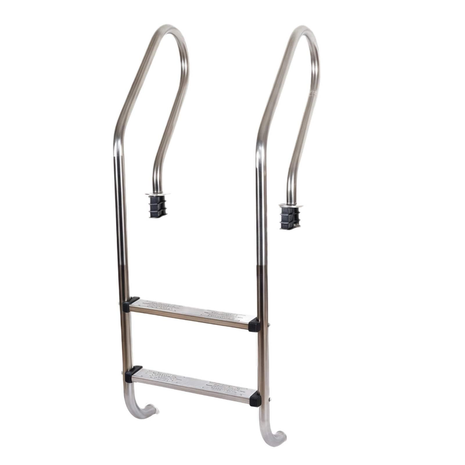 Scaletta Antiscivolo per Piscina, gradini in Acciaio Inox per Piscine interrate, Facile da Montare, per Uso Interno/Esterno, 3 gradini