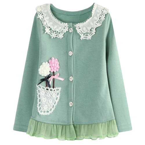 Richie House Little Girls' Cardigan with Flower Details Size 2-8 Rh1431