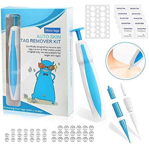 Stielwarzen Entfernen Schnell Kit, Skin Tag Remover Kit 2 in 1 für Micro bis Large (2 mm-8 mm), sicher und schmerzlos, Schmerzfrei Stielwarzen Entfernungsgerät Sicher für die meisten Körperteile Cover