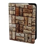 KLJnmbb Weinkork-Druck, 14 cm, Reisepass-Dokumenten-Brieftasche, sicher, kompakt, stilvoll, für Damen und Herren