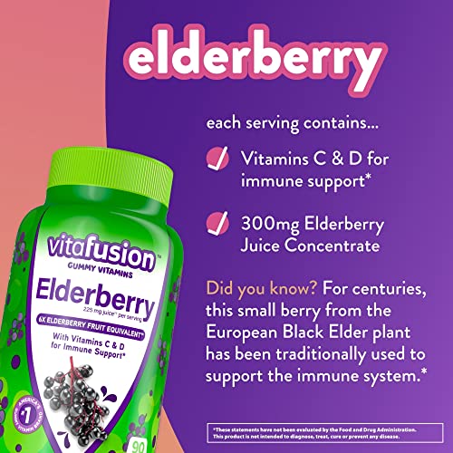 Vitafusion Elderberry Gummy Vitamins, 90Ct Elderberry Gummy Vitamins, Chewables, 90 Count #TOP1