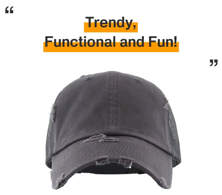 Image of KBETHOS Vintage Washed Distressed Cotton Dad Hat Baseball Cap Adjustable Polo Trucker Unisex Style Headwear Adjustable