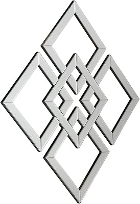 Signature Design by Ashley Quinnley Contemporary Geomeric Design Accent Mirror, Silver