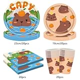 Zoom IMG-1 danbghyuo stoviglie capybara 80pcs decorazione