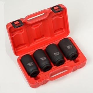 4pc Heavy Duty Axle/Spindle Nut Impact Socket Set With Carry Case