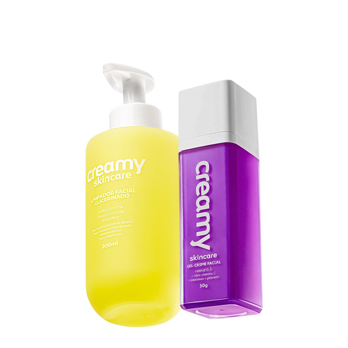 Kit Creamy Skincare Limpador Glicerinado e Gel-Creme Retinol 0,3