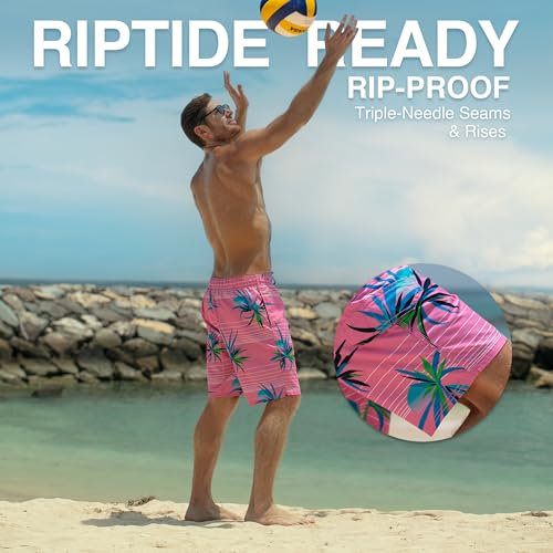 Image of Kanu Surf Men's Big Viper Extended Size Stripe Swim Trunk