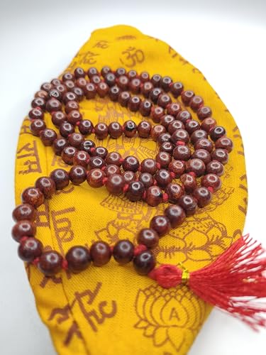 ‎PRIYA BEADS Original Lal Chandan Japa Mala 8mm Beads with Cotton...