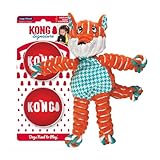KONG Floppy Knots & Signature Balls (2 Pack) - Knotted Dog Toy Entices Play & Satisfies Instincts - Dog Supplies with Minimal Stuffing - Strong Dog Toy Balls for Fetch - Fox, for Large Dogs