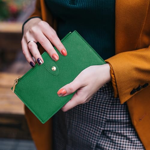 Image of Travelambo RFID Wallet Women Large Size Bifold Multi Card Wallet Case with Zipper Pocke Credit Card Holder for Women