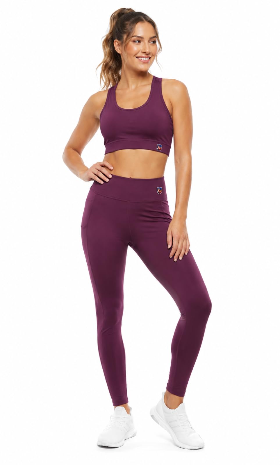 elen vosky Women's Activewear Set | Criss Cross Back & High Waist Leggings with Side Pockets | Stretch Workout Outfit for Yoga, Gym, Running & Fitness-picture-28
