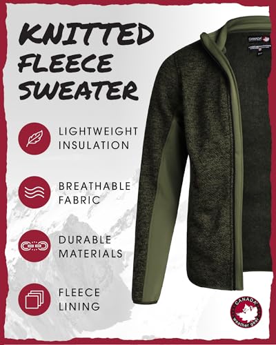 CANADA WEATHER GEAR Men's Sweater Fleece Jacket - Warm Zip Up Techno Fleece Sweater - Casual Outdoor Jackets for Men (M-XXL)2
