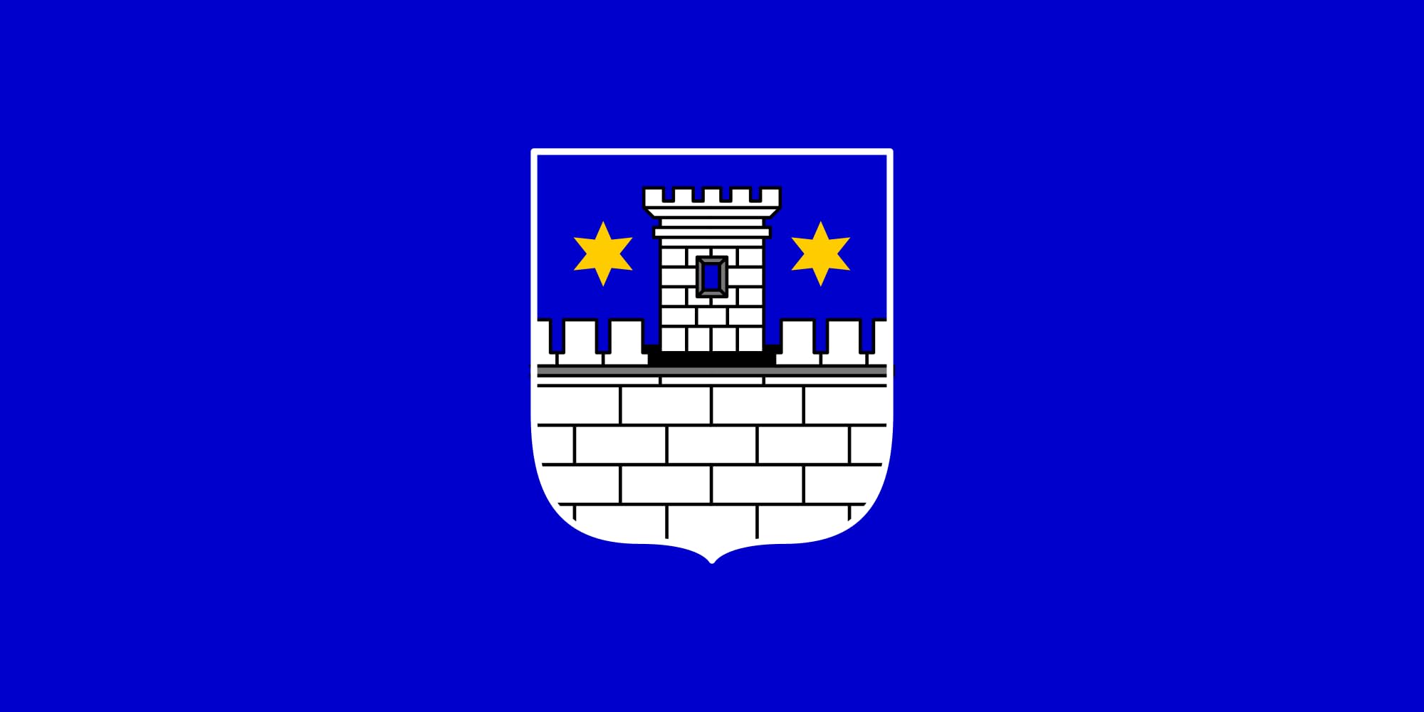 Drapeau de Čakovec grand format vectorisé pour éviter les pixels